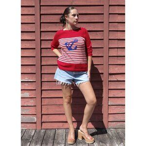 Talbots Boat Neck Nautical Themed Sweater Size Medium